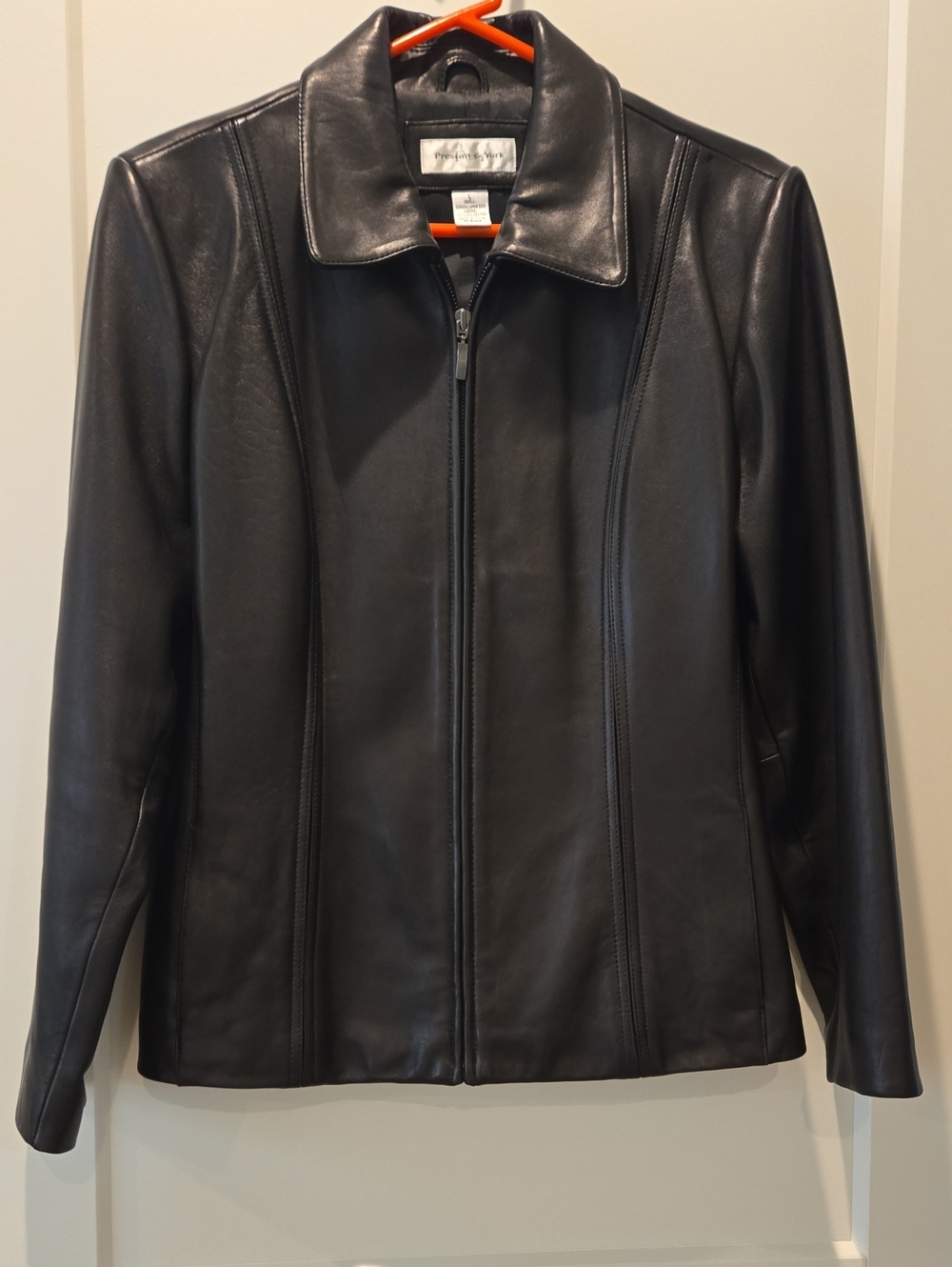Preston & York Black Leather Zip Jacket